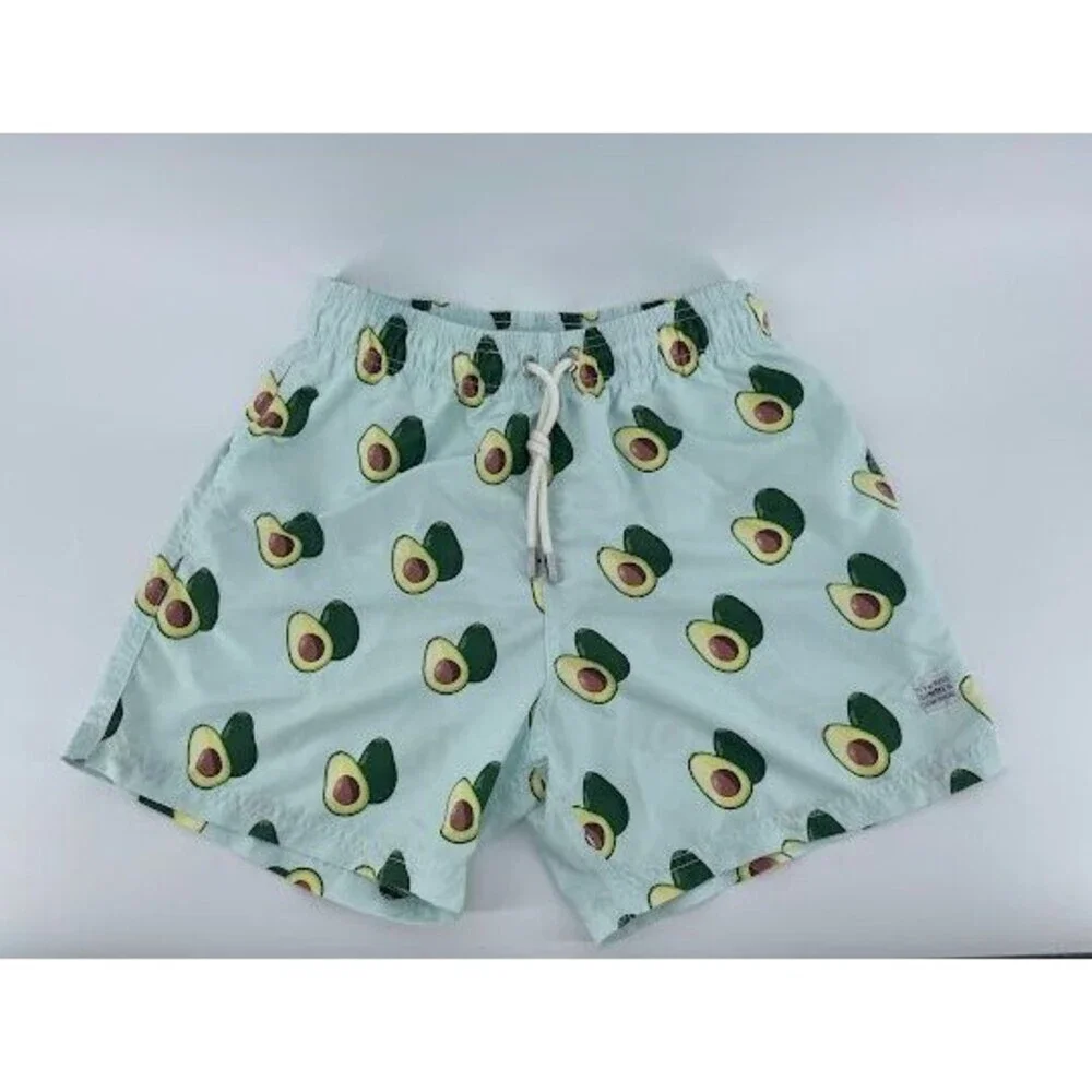 Azul Siete‎ Men's Swim Trunks Size Medium Avacado Print Blue
